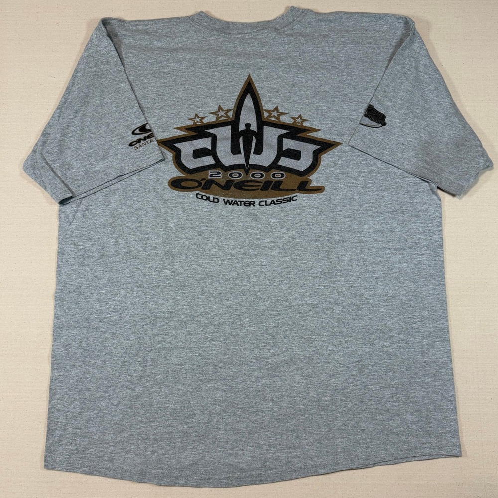 Vintage O'Neill Cold Water Classic 2000 T-Shirt Gray XXL Santa Cruz Surf Graphic